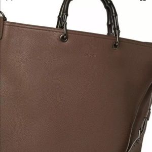 Sold. Gucci Convertible Bamboo Leather Tote